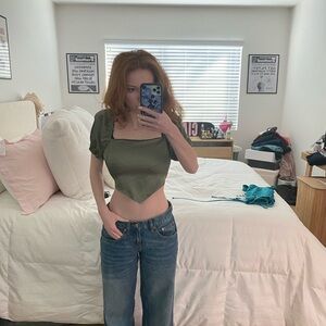 Forever 21 Olive Green Crop Top